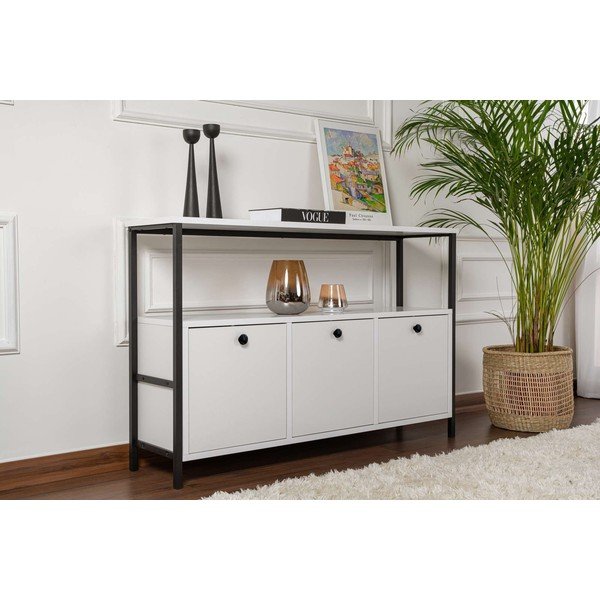 Fehér matt konzolasztal 29,5x120 cm Solace – Kalune Design-image-1