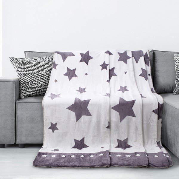 Starlight fehér-szürke mikroperkál takaró, 70 x 150 cm - AmeliaHome-image-2