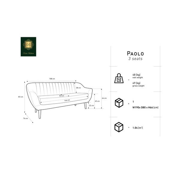 Benito mustársárga 3 személyes kanapé - Mazzini Sofas-image-1