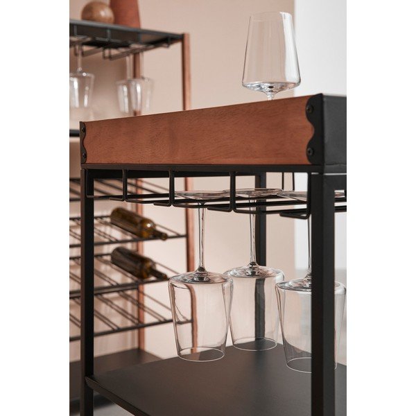 Fekete fém bortartó szekrény palackok száma 15, 48,5x84,5x34 cm Isaac – Yes Everyday-image-1