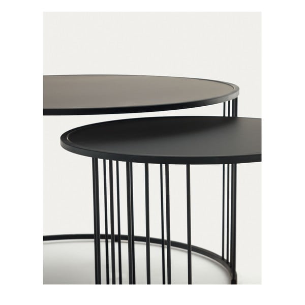 Kerek tárolóasztal üveg asztallappal ø 75 cm Hadar – Kave Home-image-1