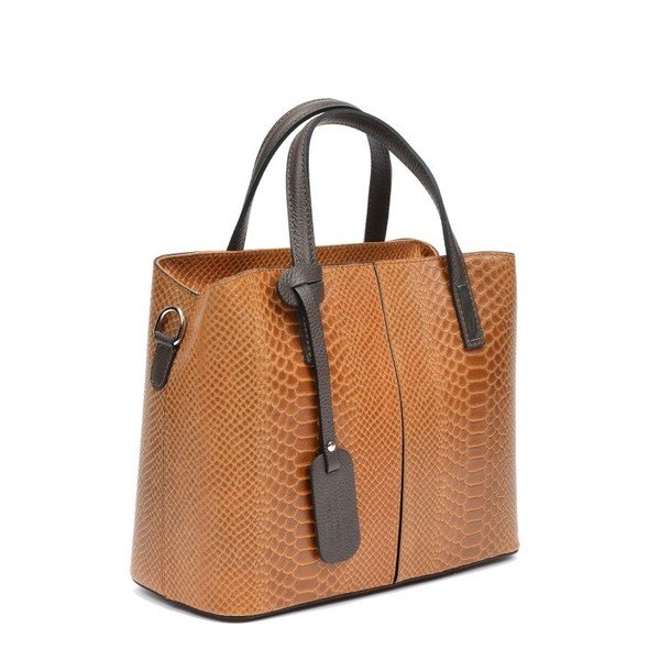 Lucy Cognac konyak-barna bőr kézitáska - Roberta M-image-2
