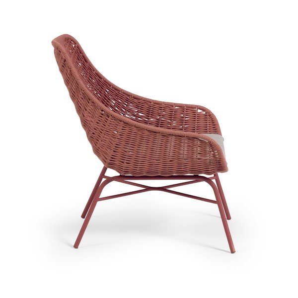 Abeli terrakotta színű kerti fotel - Kave Home-image-2