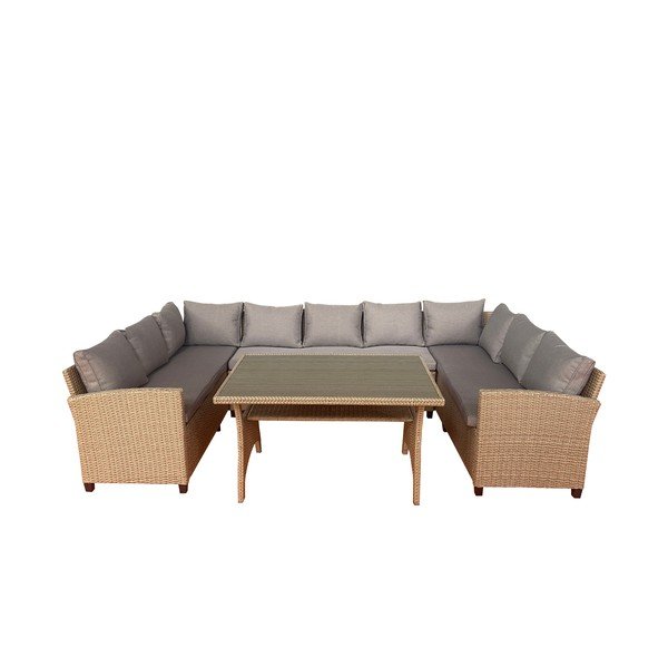 Bézs kilencszemélyes kerti lounge szett Ventura – Unique Furniture