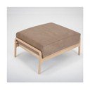 Fawn világosbarna bivalybőr zsámoly tömör tölgyfa szerkezettel - Gazzda