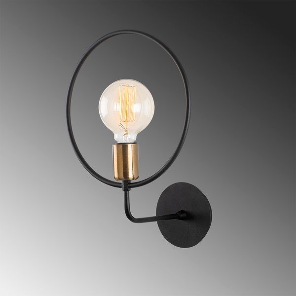 Fekete fali lámpa Circle – Opviq lights-image-3