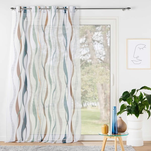 Fehér-kék átlátszó függöny 140x280 cm Lisana – douceur d'intérieur-image-2