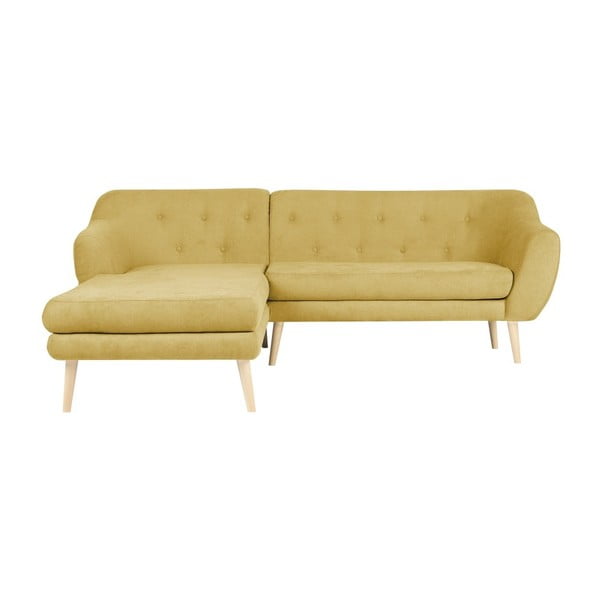 Sicile sárga kanapé baloldali fekvőfotellel - Mazzini Sofas