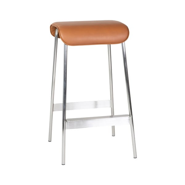 Konyakbarna-ezüstszínű kárpitozott bárszék szett 2 db-os (ülésmagasság 75 cm) Avenue – Hübsch-image-2