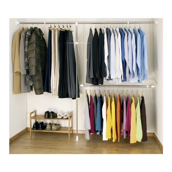 Ezüstszínű fém teleszkópos ruhatartó állvány Garment – Wenko-image-1