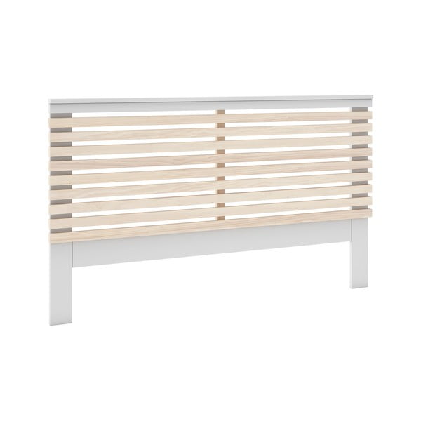 Fehér-natúr színű ágytámla borovi fenyő dekorral 146x100 cm Campus – Marckeric-image-3