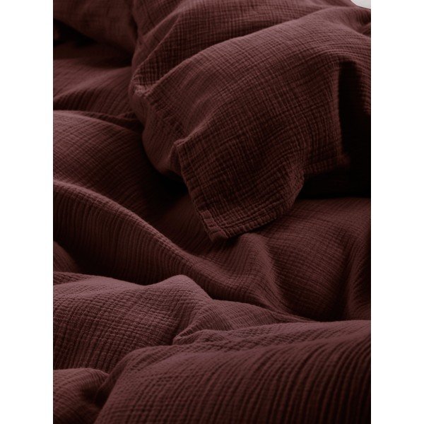 Sötétbarna egyszemélyes muszlin ágyneműhuzat 140x200 cm Amilia – Jotex-image-3