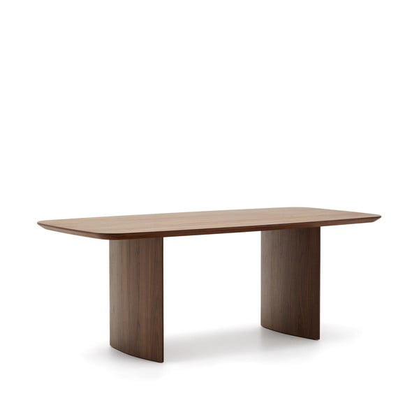 Barna étkezőasztal diófa dekorral 100x200 cm Litto – Kave Home-image-4