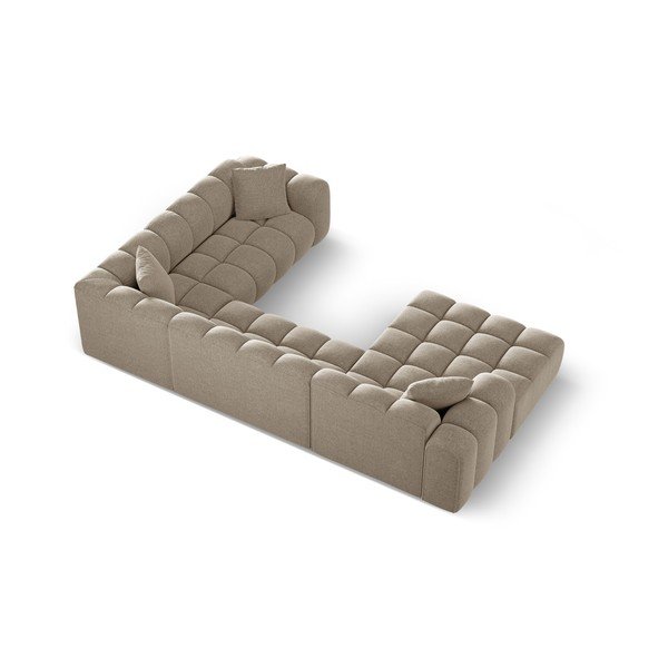 Világosbarna zsenília sarokkanapé (jobb oldali-U alakú) Treno – Cosmopolitan Design-image-3