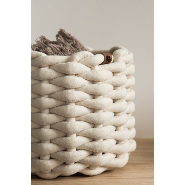 Textil tárolókosár ø 21x17 cm Peach Skin Round S – Bigso-image-2