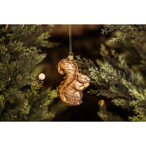 Üveg kézzel készített karácsonyfadísz 11 cm Squirrel – Sass & Belle-image-1