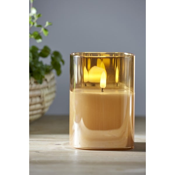 Flamme narancssárga LED viaszgyertya üvegben, magasság 12,5 cm - Star Trading-image-1