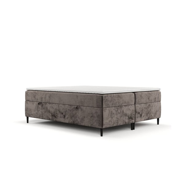 Barna ágyneműtartós boxspring ágy 200x200 cm Araya – Maison de Rêve