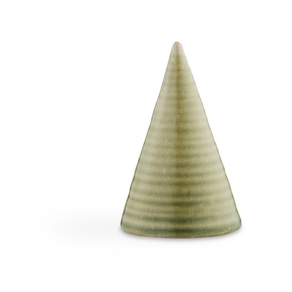 Glazed Cone Olive Green világoszöld agyagkerámia dekorációs szobor, magasság 11 cm - Kähler Design