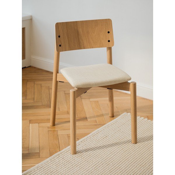 Natúr színű rakásolható étkezőszék tölgyfa dekorral Wem – noo.ma-image-1