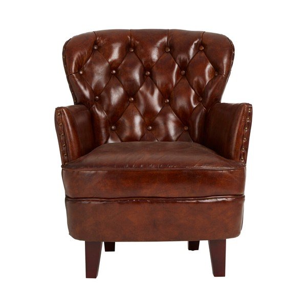 Barna bőr fotel Victor – Premier Housewares-image-2