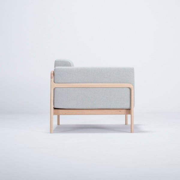 Fawn tölgyfa fotel kékesszürke szövet ülőrésszel - Gazzda-image-3