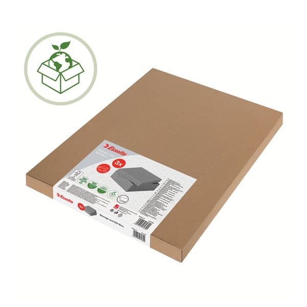 3 db szürke tárolódoboz, 32 x 36,5 cm - Esselte Home-image-4