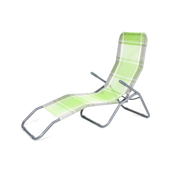 Zöld fém összecsukható kerti napozóágy – Happy Green-image-2