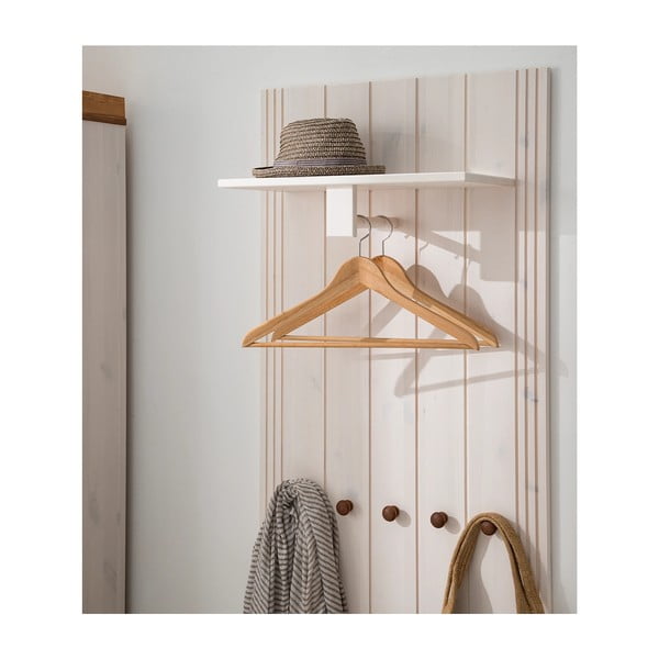 Fehér borovi fenyő előszoba bútor 60x120x25 cm Anita – Støraa-image-1