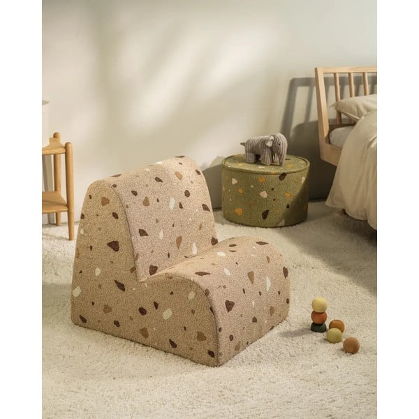 Világosbarna buklé-zsenília gyerek fotel Terrazzo Cloud – Wigiwama-image-3