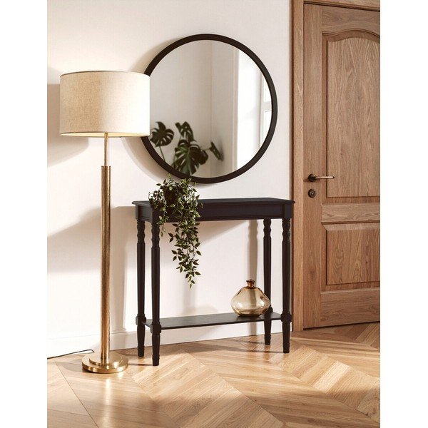 Fekete borovi fenyő konzolasztal 30x80 cm Heritage – Premier Housewares-image-1