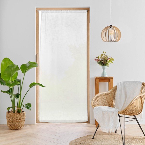 Fehér függöny ajtóra 90x200 cm Haltona – douceur d'intérieur-image-1