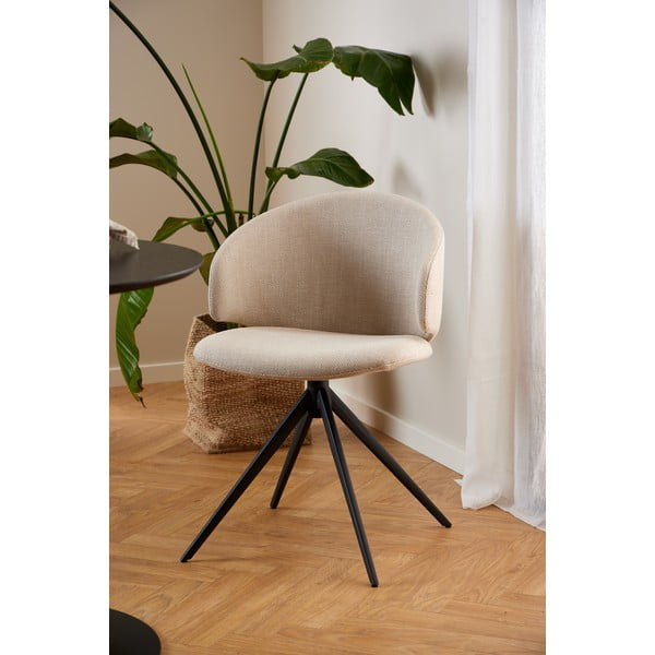 Bézs kárpitozott karfás étkezőfotel Ella – Actona-image-2