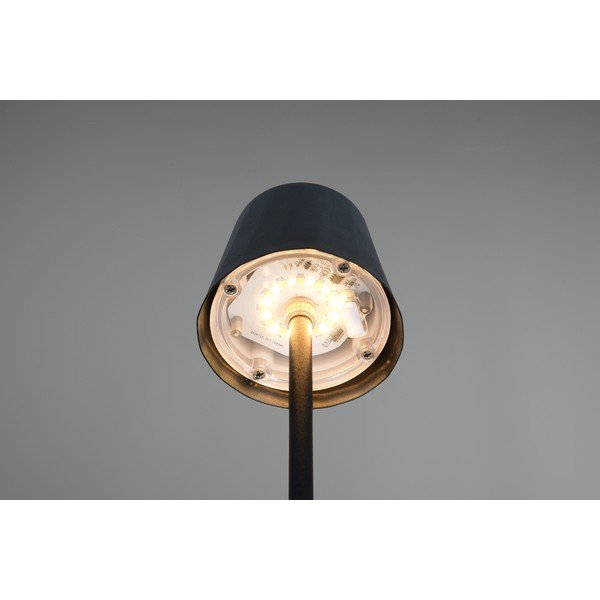 Matt fekete LED asztali lámpa fém búrával (magasság 21 cm) Diaz – Reality-image-2