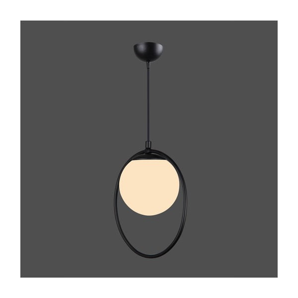 Fekete fém függőlámpa üveg búrával ø 15 cm Ates – Squid Lighting-image-1