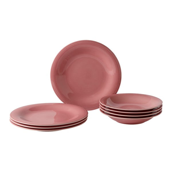8 db-os rózsaszín porcelán tányérkészlet - Like by Villeroy & Boch Group