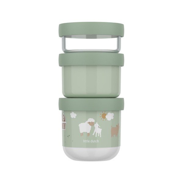 Világoszöld műanyag gyerek uzsonnás doboz szett 3 db-os Little Farm – Mepal-image-3