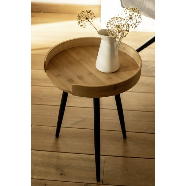 Bambusz kerek tárolóasztal ø 40 cm Loft – Wenko-image-2