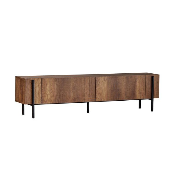 Sötét natúr színű TV-állvány diófa dekorral 180x45x30 cm Nexus – Kalune Design