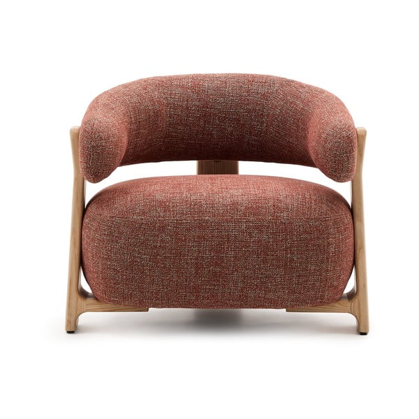 Terrakotta színű zsenília fotel Granite – Kave Home-image-2