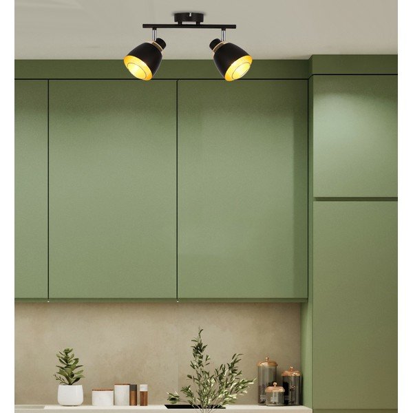 Fekete mennyezeti lámpa fém búrával 41.5x10 cm Aleksandria – Candellux Lighting-image-1