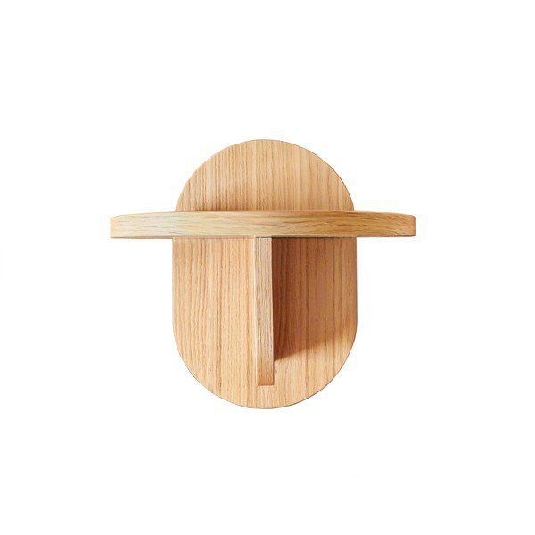 Natúr színű fali polc tölgyfa dekorral Soft – Woodman-image-3