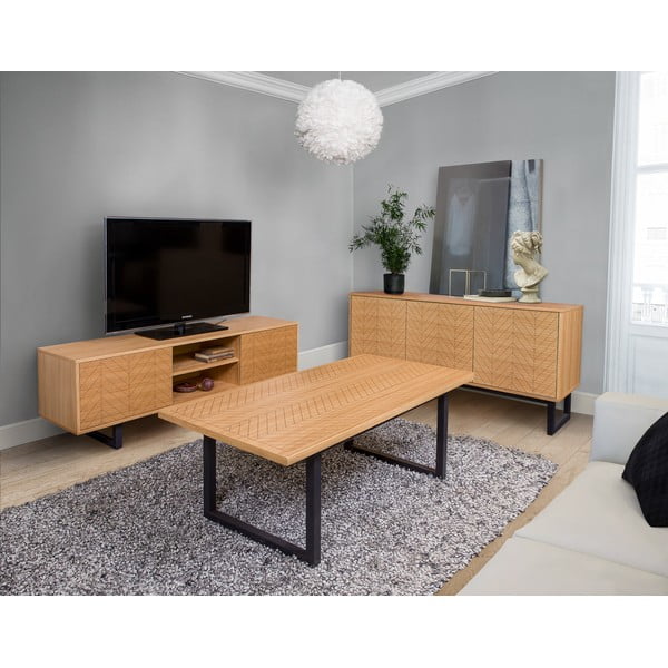 Camden Herringbone komód tölgy dekorral, 175 x 75 cm - Woodman-image-4