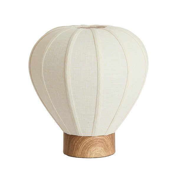 Krémszínű fém asztali lámpa textil búrával (magasság 36 cm) Kyzo – Light & Living
