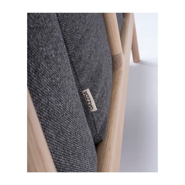 Fawn tölgyfa fotel sötétszürke szövet ülőrésszel - Gazzda-image-3