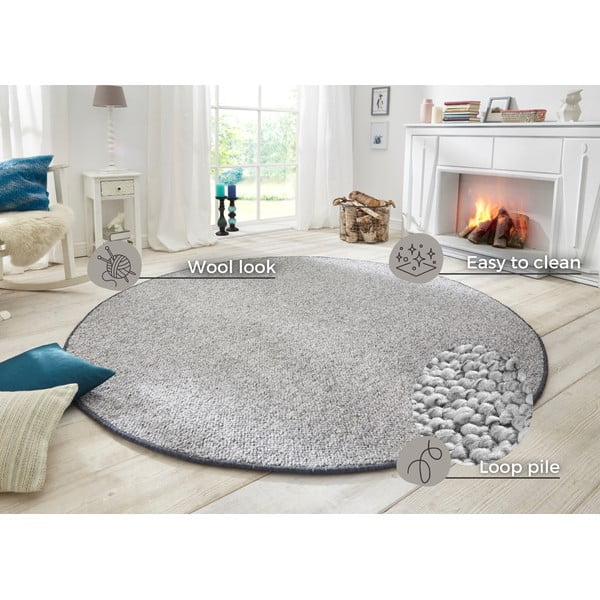 Szürke kerek szőnyeg ø 133 cm Wolly – BT Carpet-image-4