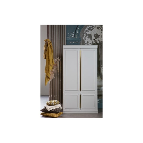 Világosszürke borovi fenyő ruhásszekrény 110x215x62 cm Organize – WOOOD-image-1