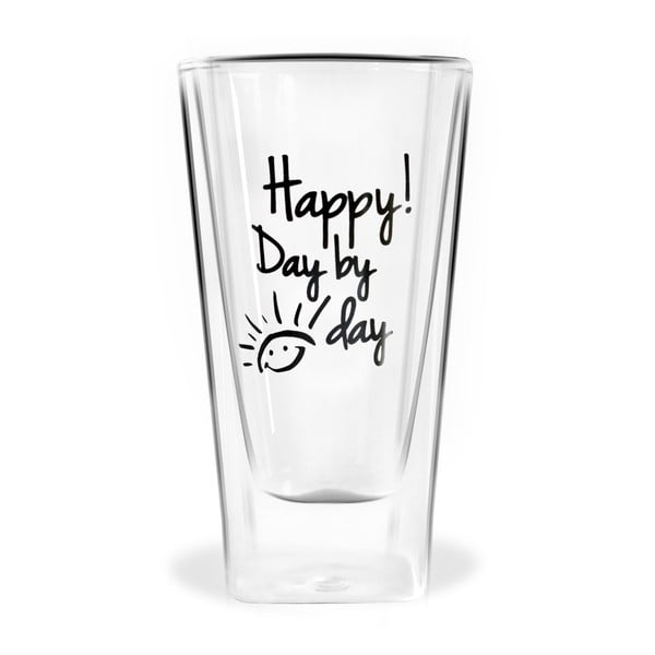 Happy Day by Day duplafalú pohár, 300 ml - Vialli Design