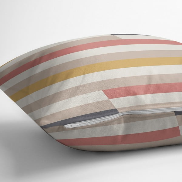 Párnahuzat 43x43 cm Rosy Bandas – Mila Home-image-2