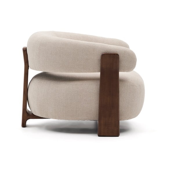 Bézs zsenília fotel Granite – Kave Home-image-3